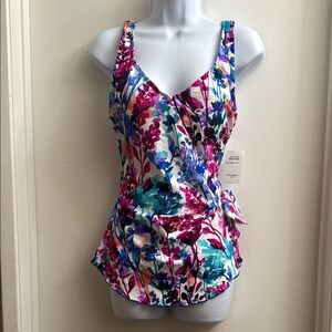 Maxine of Hollywood One Piece Floral Multicolor Swimsuit - Size 6 New